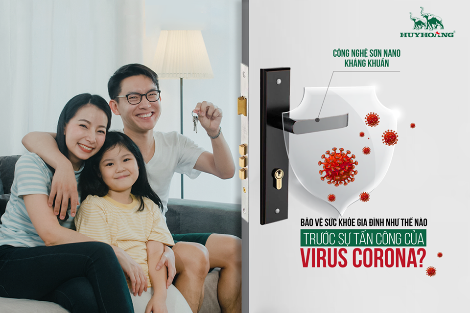khóa và tay nắm cửa sử dụng sơn nano kháng khuẩn Huy Hoàng