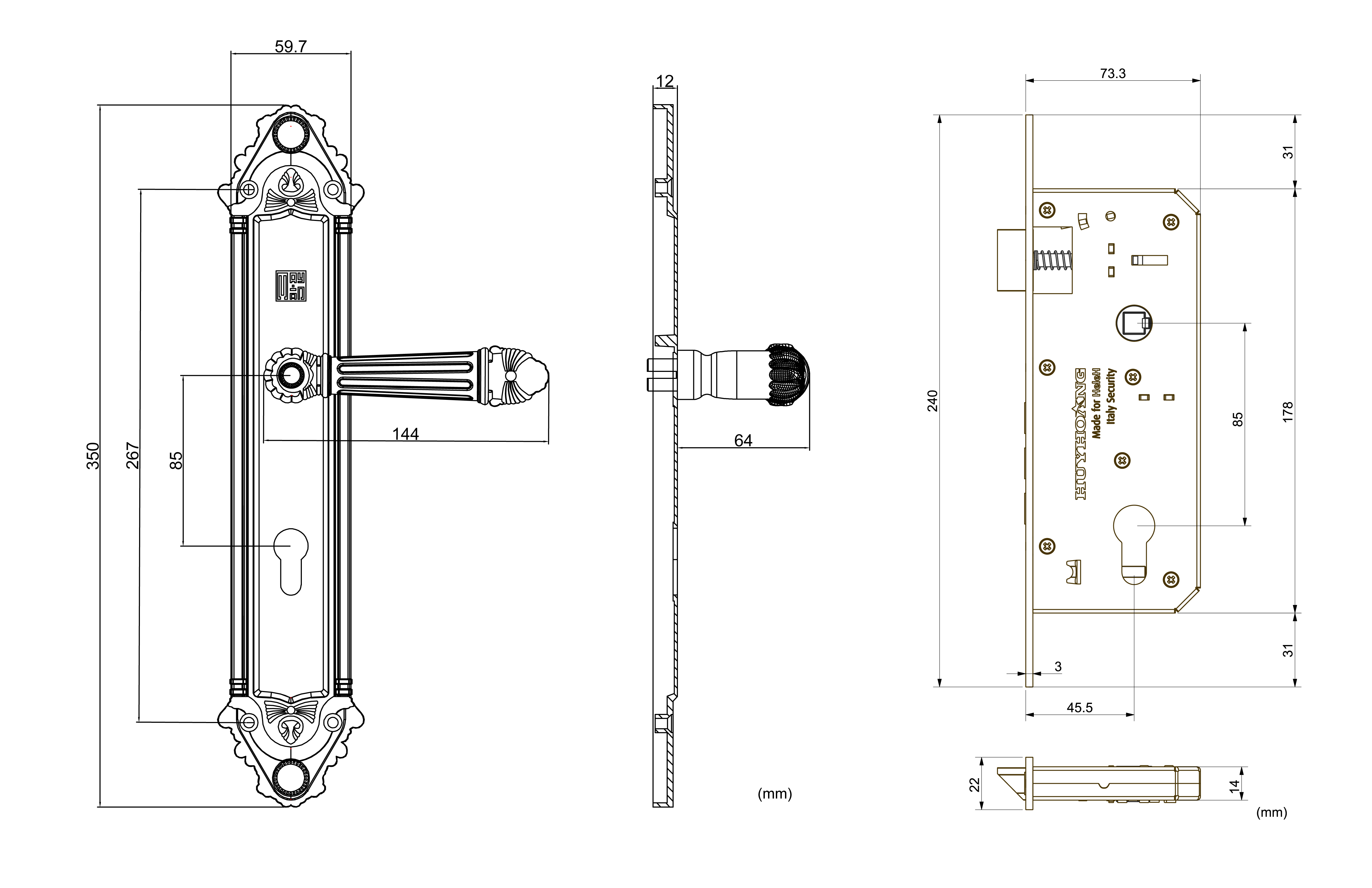 KHÓA TAY NẮM HCR 8526 ĐẠI 5 khóa tay nắm