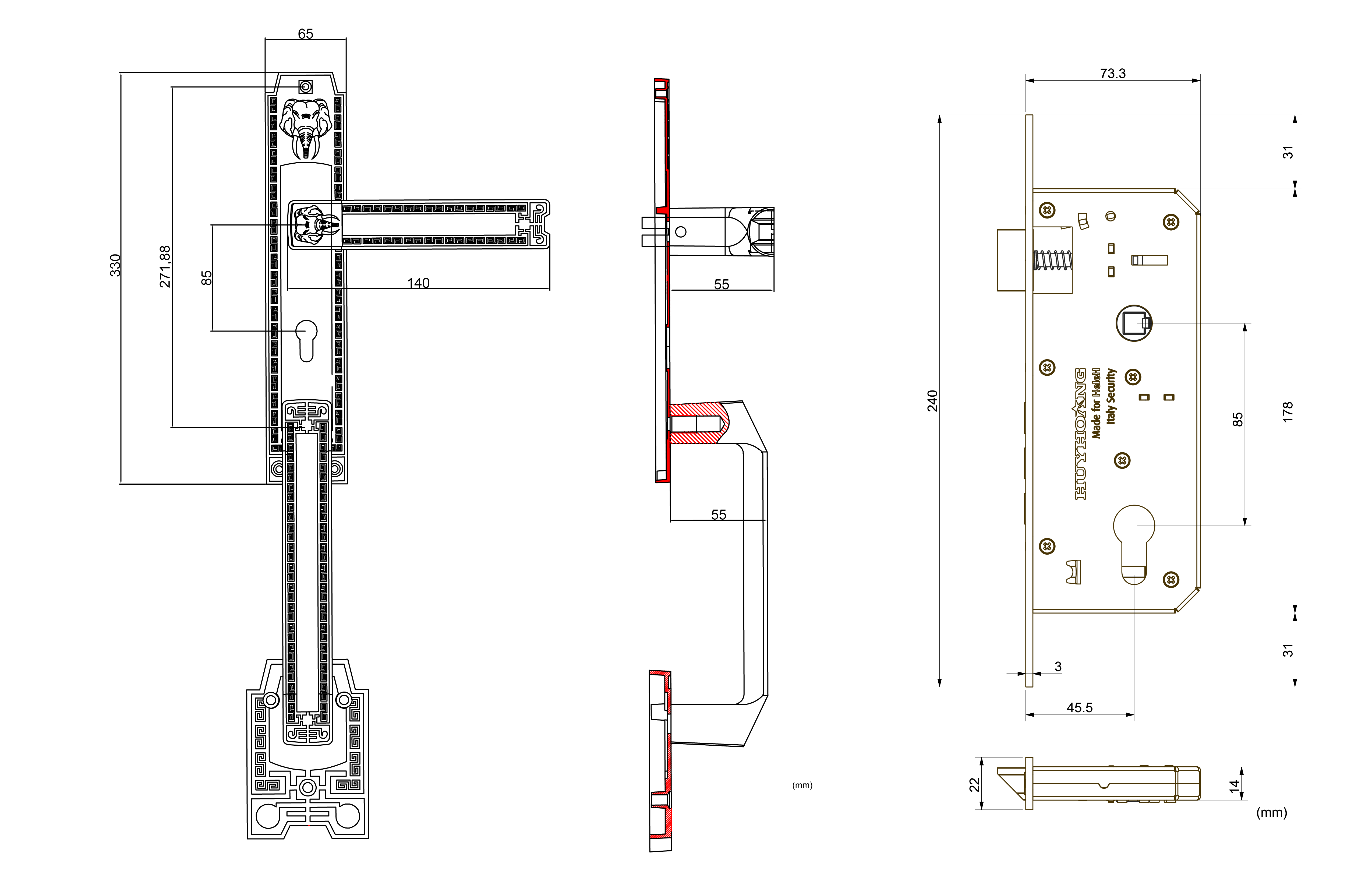 KHÓA TAY NẮM HC 8528 ĐẠI SẢNH 5 Khóa tay nắm huy hoàng