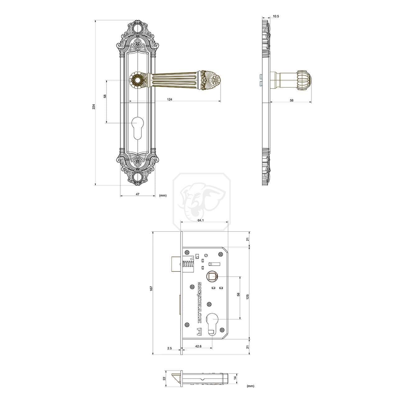 KHÓA TAY NẮM HC 5826 PVD 5 khóa tay nắm